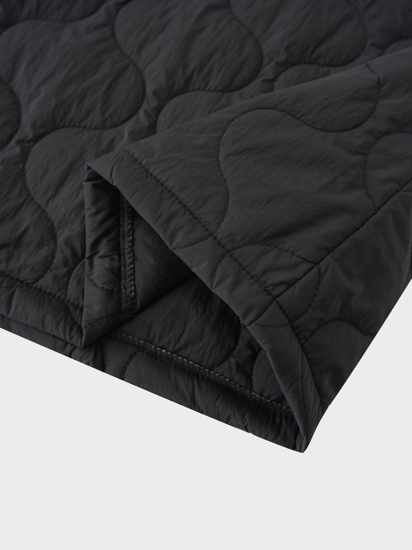 Quilted Puff Skirt-Black-4