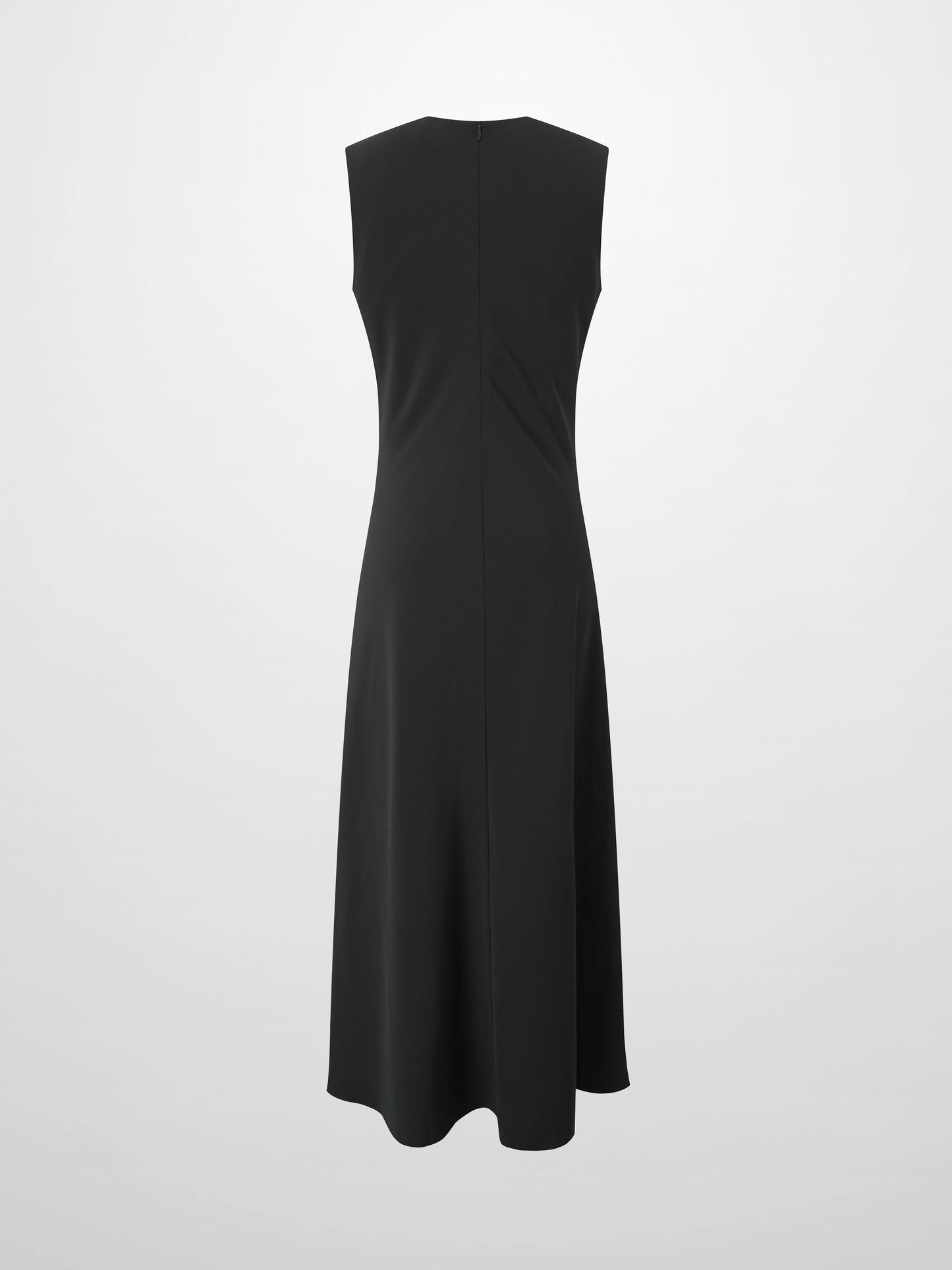 Crepe Slip Dress-Black-2