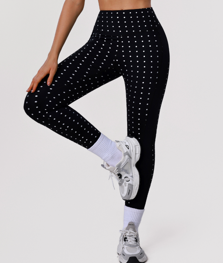 Peach Doted Active Leggings