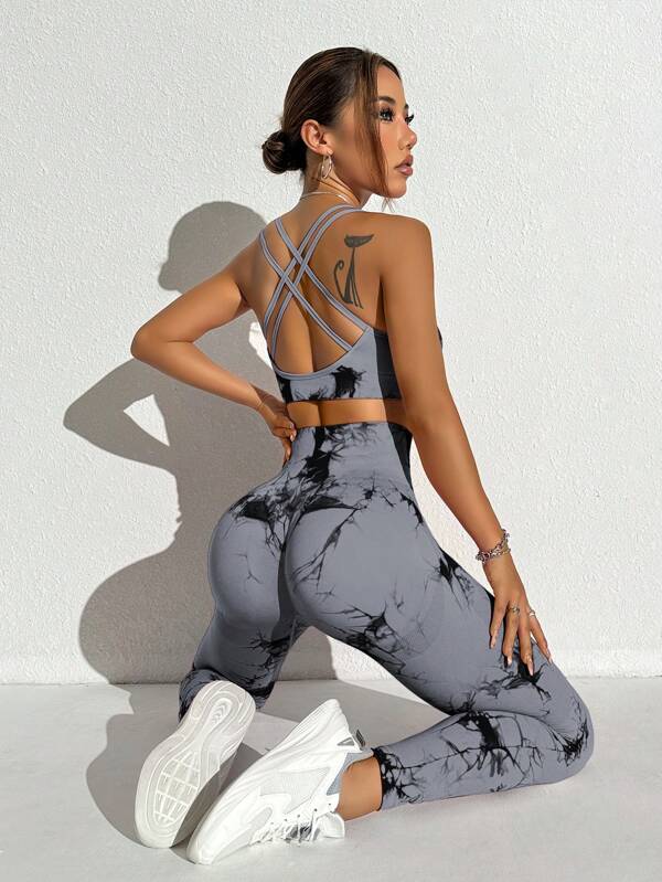 Tie Dye Criss Cross Active Set