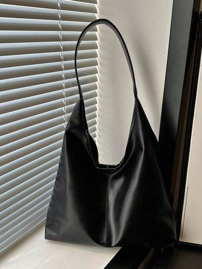 Solid Color Underarm Tote Bag