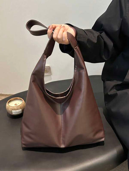 Solid Color Underarm Tote Bag