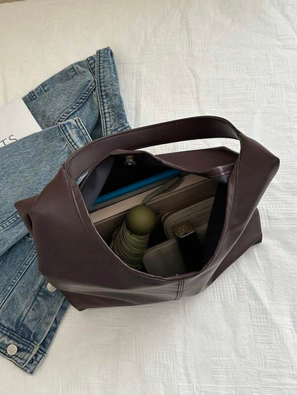 Solid Color Underarm Tote Bag