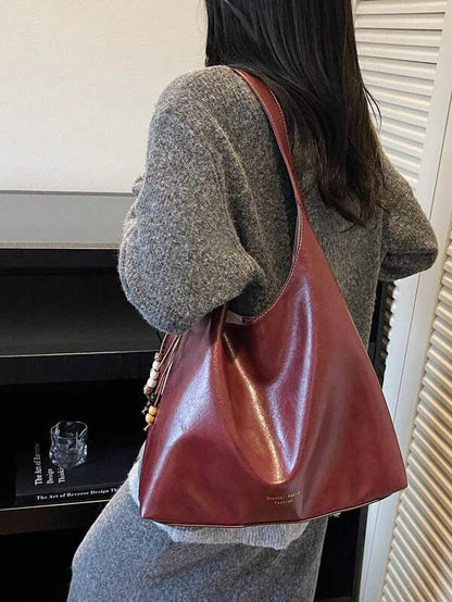 Solid Color Underarm Tote Bag