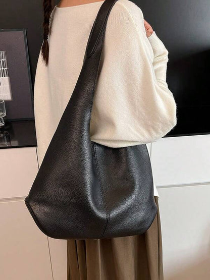 Solid Color Underarm Tote Bag