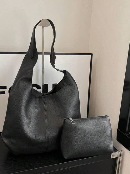 Solid Color Underarm Tote Bag