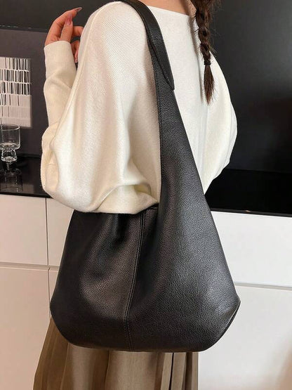 Solid Color Underarm Tote Bag
