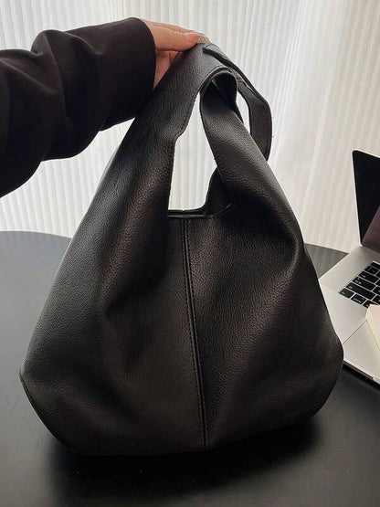 Solid Color Underarm Tote Bag