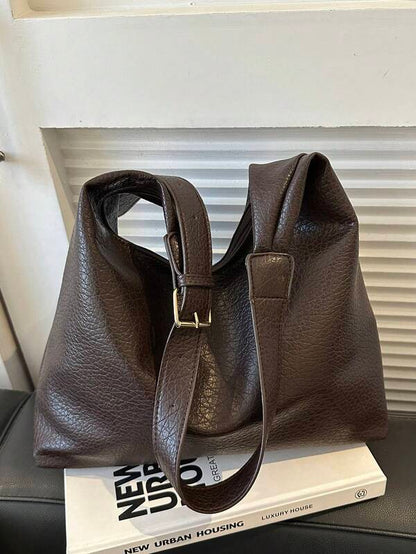 Solid Color Underarm Tote Bag