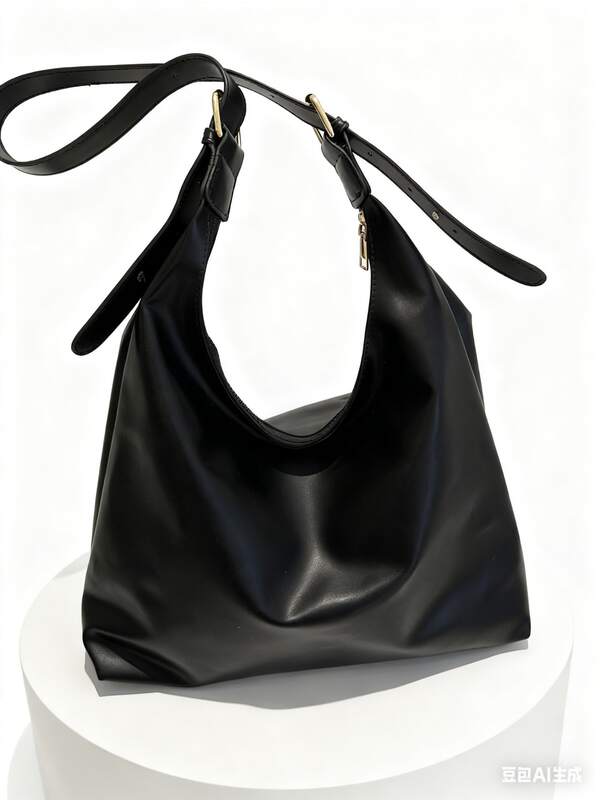 Solid Color Underarm Tote Bag