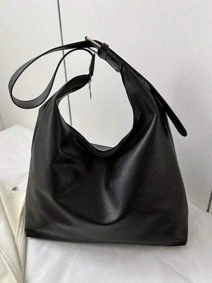 Solid Color Underarm Tote Bag