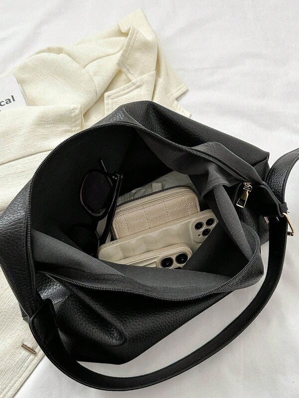 Solid Color Underarm Tote Bag