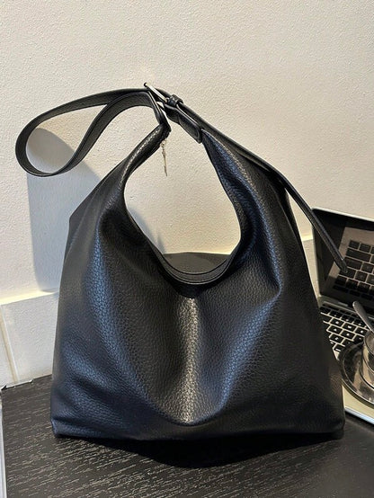 Solid Color Underarm Tote Bag