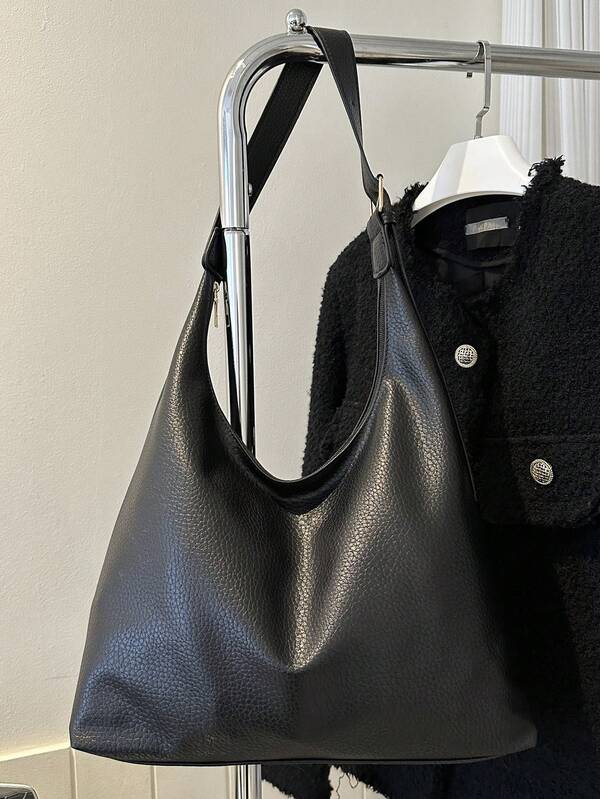 Solid Color Underarm Tote Bag