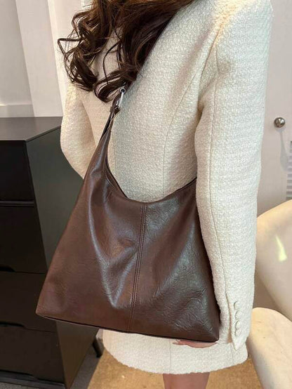 Solid Color Underarm Tote Bag