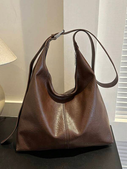 Solid Color Underarm Tote Bag