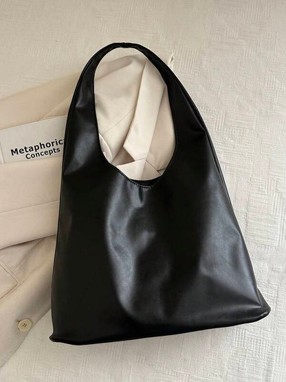 Solid Color Underarm Tote Bag