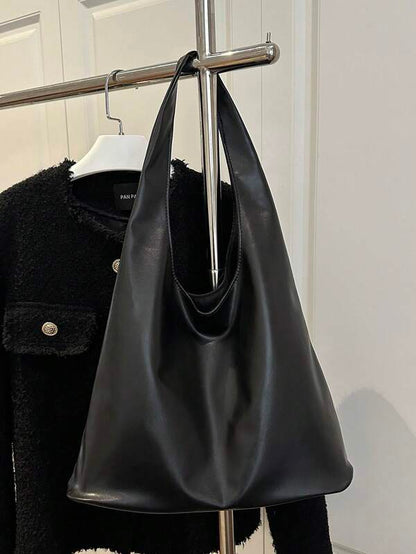 Solid Color Underarm Tote Bag