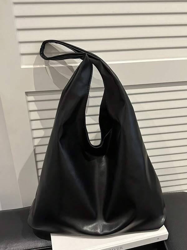 Solid Color Underarm Tote Bag