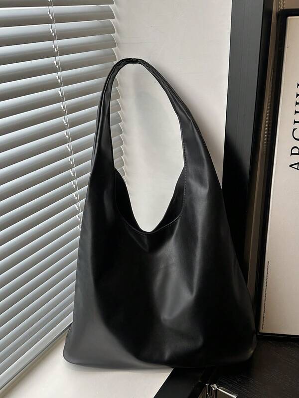 Solid Color Underarm Tote Bag