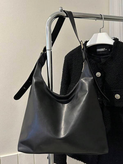 Solid Color Underarm Tote Bag