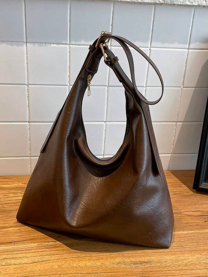 Solid Color Underarm Tote Bag