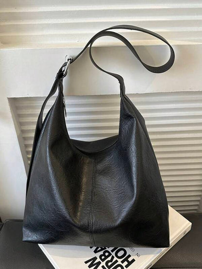 Solid Color Underarm Tote Bag