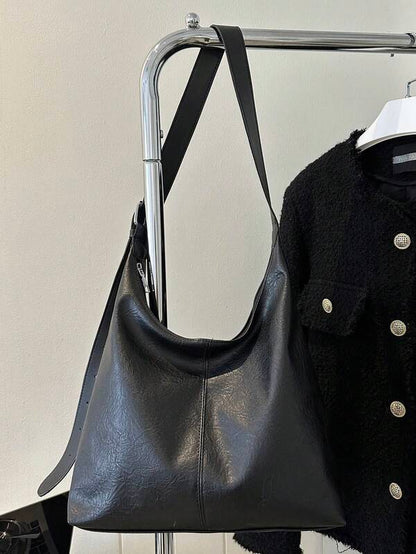 Solid Color Underarm Tote Bag