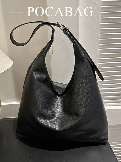 Solid Color Underarm Tote Bag