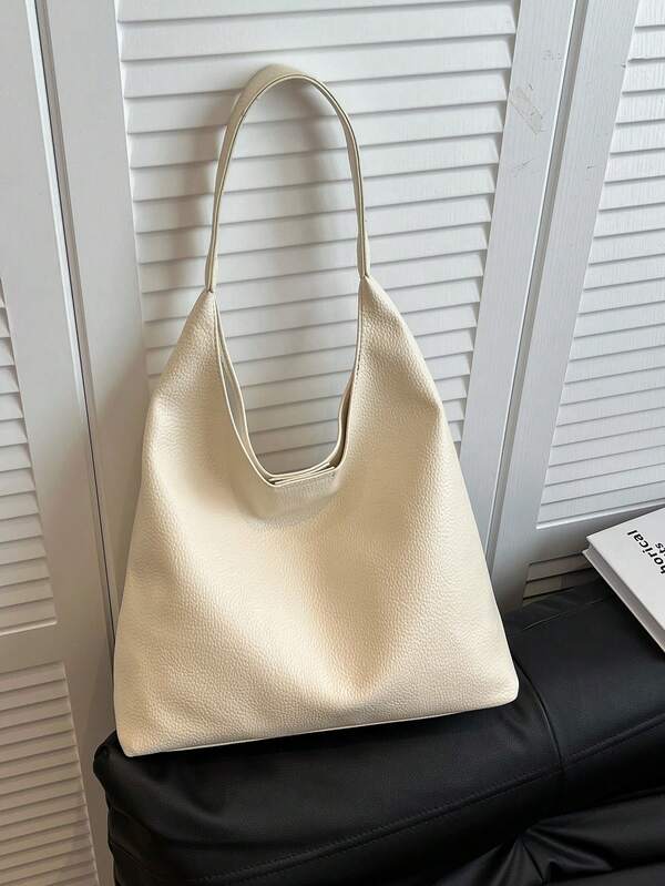 Solid Color Underarm Tote Bag