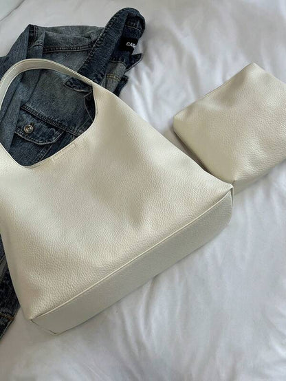 Solid Color Underarm Tote Bag