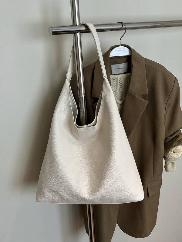Solid Color Underarm Tote Bag