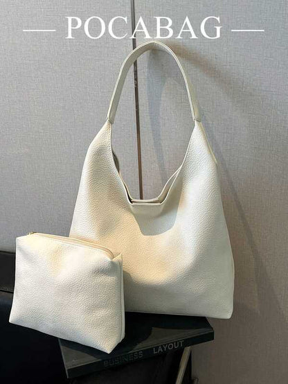 Solid Color Underarm Tote Bag