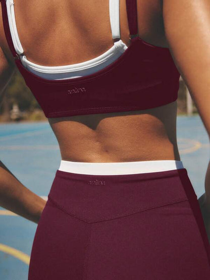 Contrast Crop Top & Shorts Set