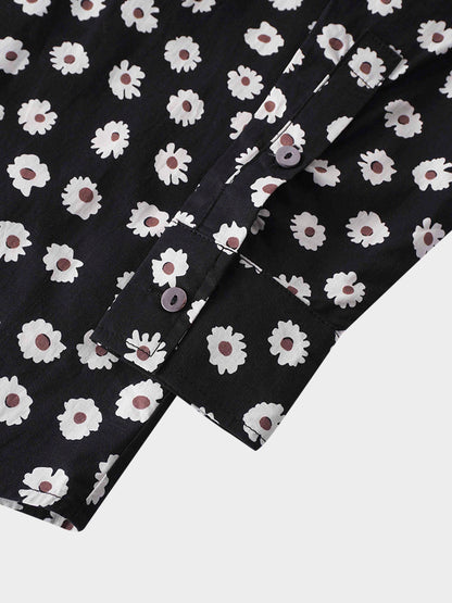Puff Sleeve Blouse-Flower Poppy-4