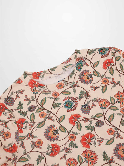 Basic Printed T-shirt-Paisley Floral-4