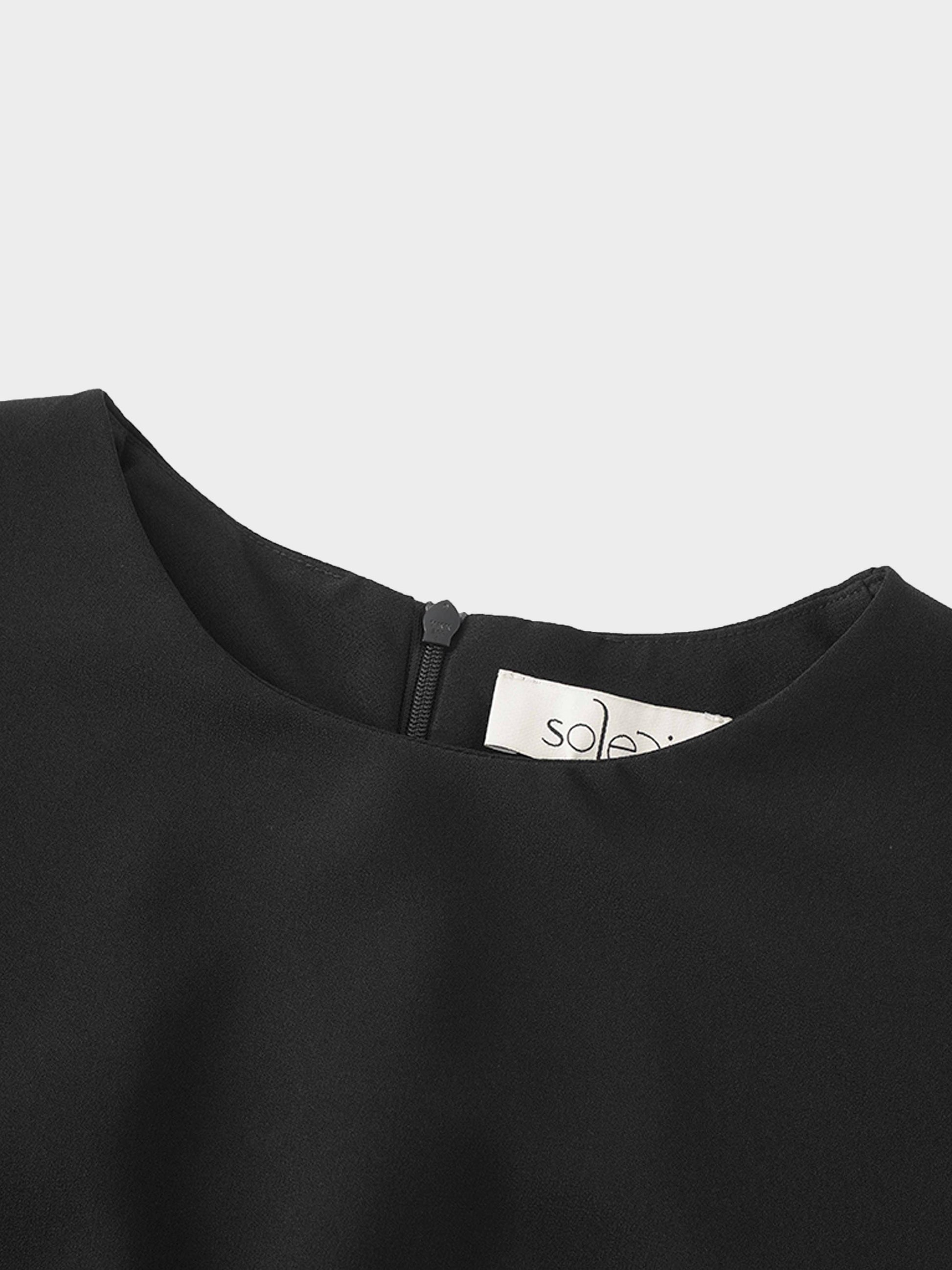 Crepe Slip Dress-Black-3