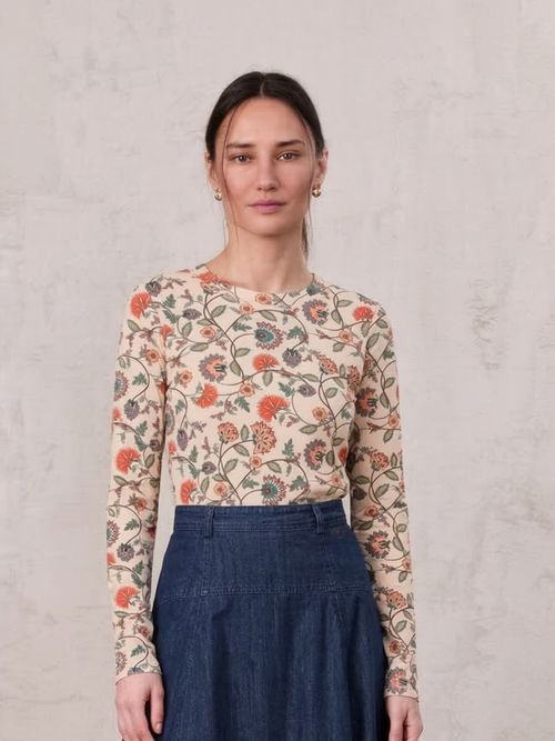Basic Printed T-shirt-Paisley Floral-0